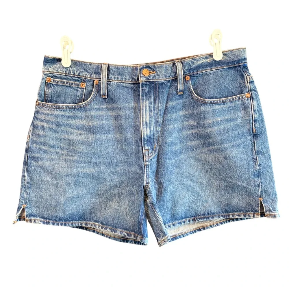 Madewell Relaxed Mid-Length Denim Shorts Blue High Rise Size 31